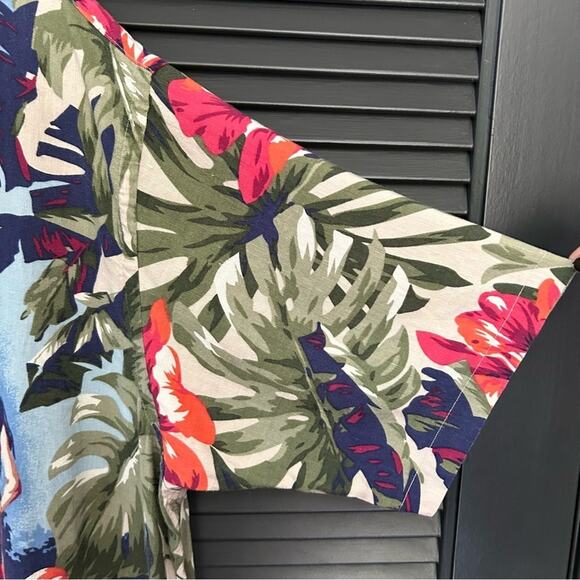 Nautica Men’s Hawaiian Linen Rayon Blend Casual Button Down Shirt, Size Large - Picture 4 of 13